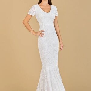 Lara 51143 wedding dress cap sleeve beaded